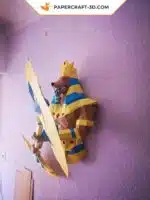 Papercraft Anubis 2 in origami carta 3D: modello PDF FanArt fai-da-te, vista 9