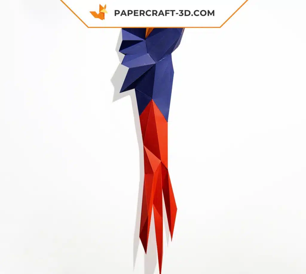 Papercraft Ara mural en origami papier 3D à télécharger, weergave 3