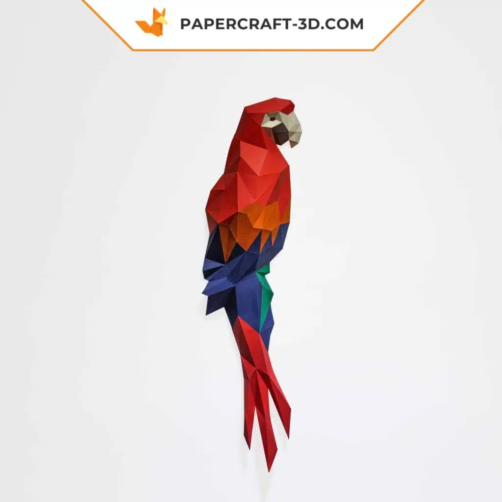 Papercraft d'Ara mural en origami 3D