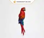 Papercraft Ara mural en origami papier 3D à télécharger