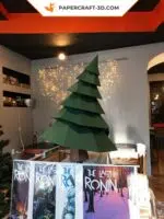 Papercraft arbre de Noël 3D en origami papier, modèles numériques SVG et PDF, vue 3
