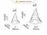 Papercraft arbre de Noël 3D en origami papier, modèles numériques SVG et PDF, vue 5