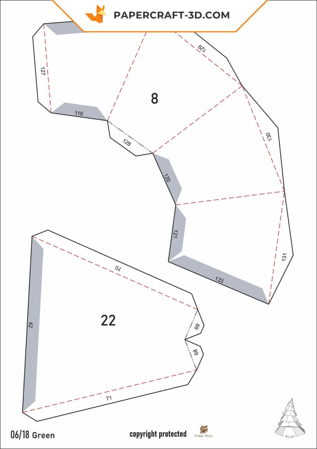 Papercraft arbre de Noël en origami