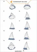 Papercraft Christmas tree in origami