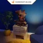 Papercraft Arbre Effrayant origami papier 3D pour décoration Halloween DIY, vue 3