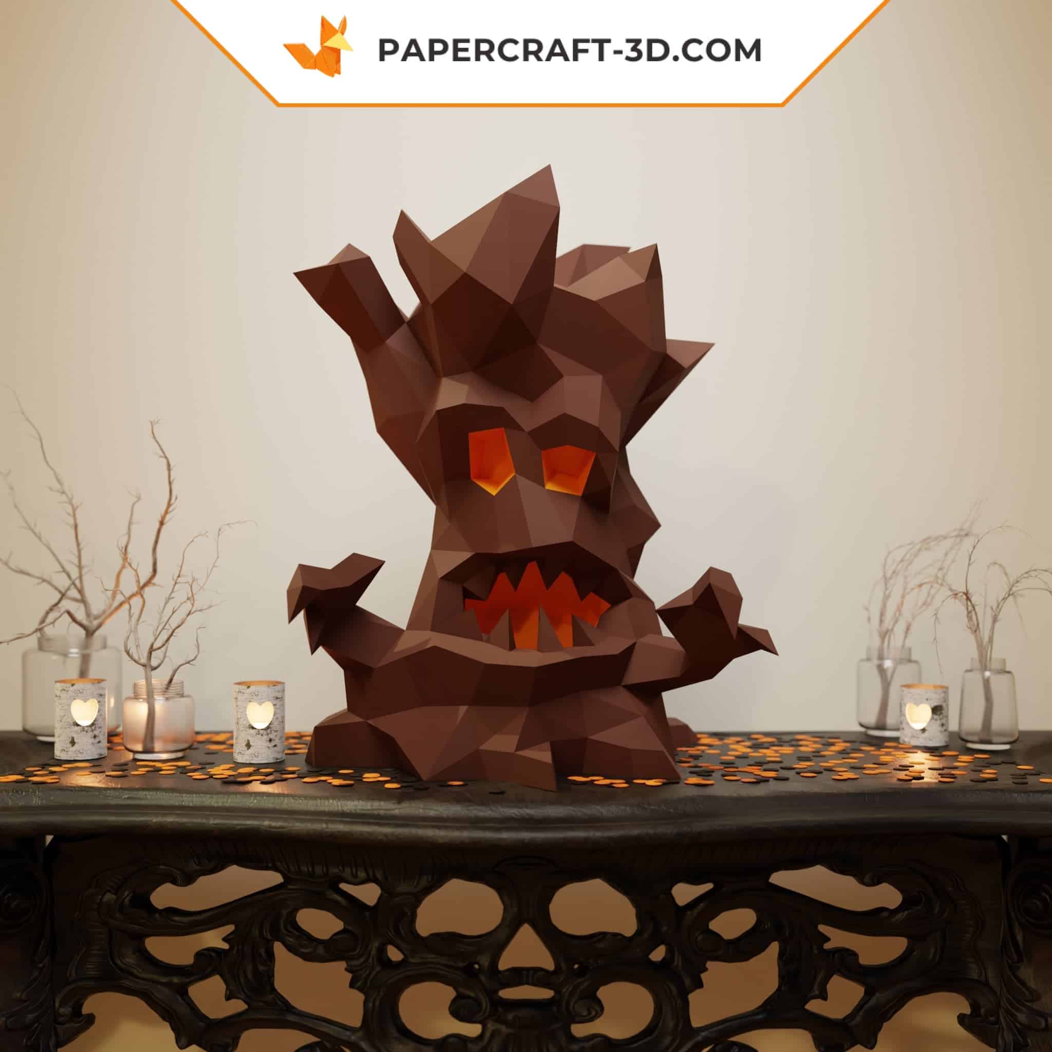 Papercraft d'arbre d'Halloween en origami 3D