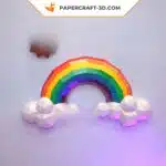 Papercraft arcobaleno e sole in origami, vista 10