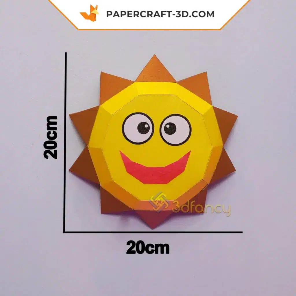 Papercraft arcobaleno e sole in origami, vista 4
