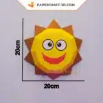 Papercraft arcobaleno e sole in origami, vista 4