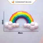 Papercraft arcobaleno e sole in origami, vista 5