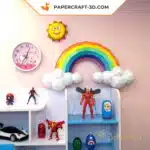 Papercraft arcobaleno e sole in origami, vista 6