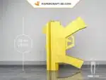 Papercraft arma MP5 y shotgun en origami 3D, vista 3