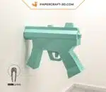 Papercraft arma MP5 y shotgun en origami 3D, vista 4
