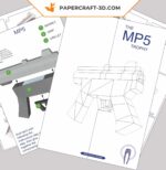 Papercraft MP5-Waffe und Schrotflinte in 3D-Origami