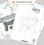 Papercraft arma MP5 y shotgun en origami 3D, vista 5