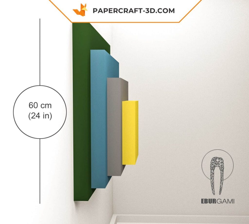 Josef Albers 3D Origami Papercraft Wall Art