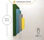 Papercraft de arte mural Josef Albers en origami 3D, vista 3