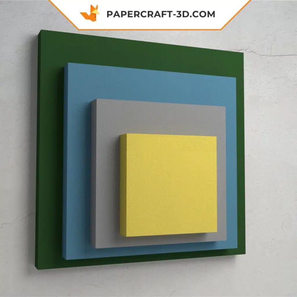 Papercraft art murale Josef Albers in origami 3D