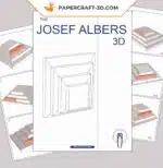 Papercraft de arte mural Josef Albers en origami 3D, vista 5