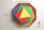 Papercraft de arte mural Max Bill en origami 3D, vista 3