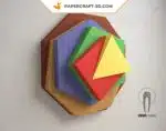 Papercraft de arte mural Max Bill en origami 3D, vista 2