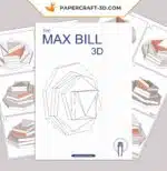 Papercraft de arte mural Max Bill en origami 3D, vista 5