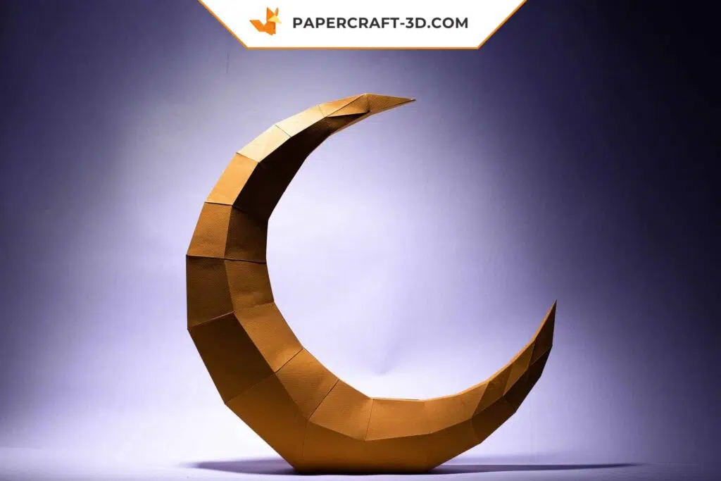 Papercraft Kaninchen im Mondsichel‑Origami