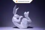 Papercraft Artisanat Lapin de Lune Origami Papier 3D, weergave 4