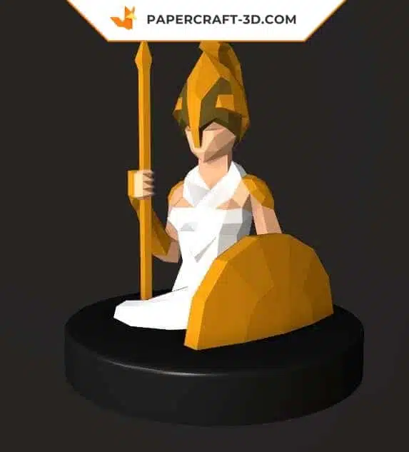 Papercraft de déesse Athenea en origami 3D