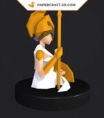 Papercraft of goddess Athena in 3D origami