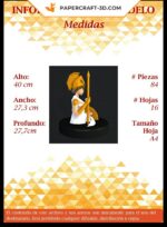 Papercraft of goddess Athena in 3D origami