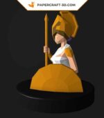 Papercraft of goddess Athena in 3D origami