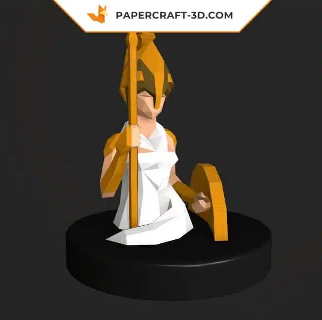 Papercraft de déesse Athenea en origami 3D