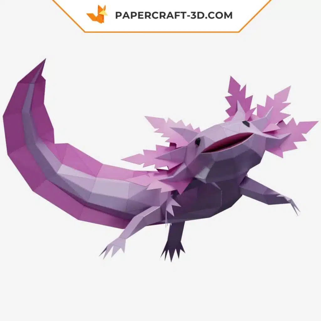 3D Origami Axolotl Papercraft