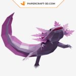 Papercraft axolotl 3D origami
