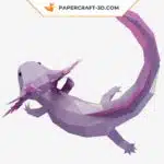 Papercraft Axolotl en origami papier 3D, modèle PDF imprimable, weergave 6
