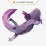 Papercraft Axolotl en origami papier 3D, modèle PDF imprimable, weergave 7