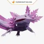 Papercraft Axolotl en origami papier 3D, modèle PDF imprimable, weergave 8
