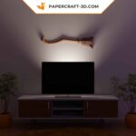 Papercraft Hexenbesen zu Halloween in Origami