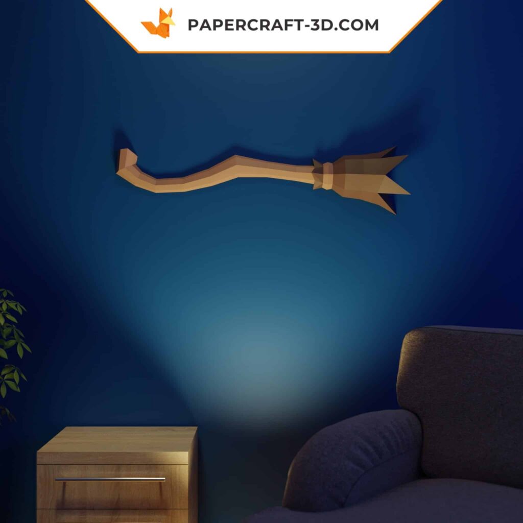 Halloween Hexenbesen Papercraft Origami