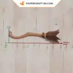 Papercraft vassoura de bruxa Halloween em origami