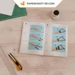 Papercraft vassoura de bruxa Halloween em origami