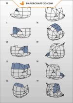 Papercraft unicorn whale in origami