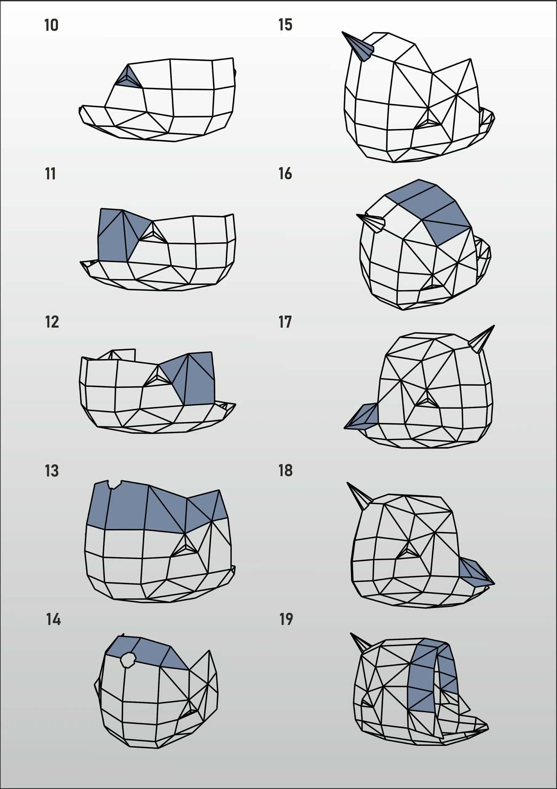 Papercraft baleine 3D origami papier pour décoration de chambre bébé, weergave 6