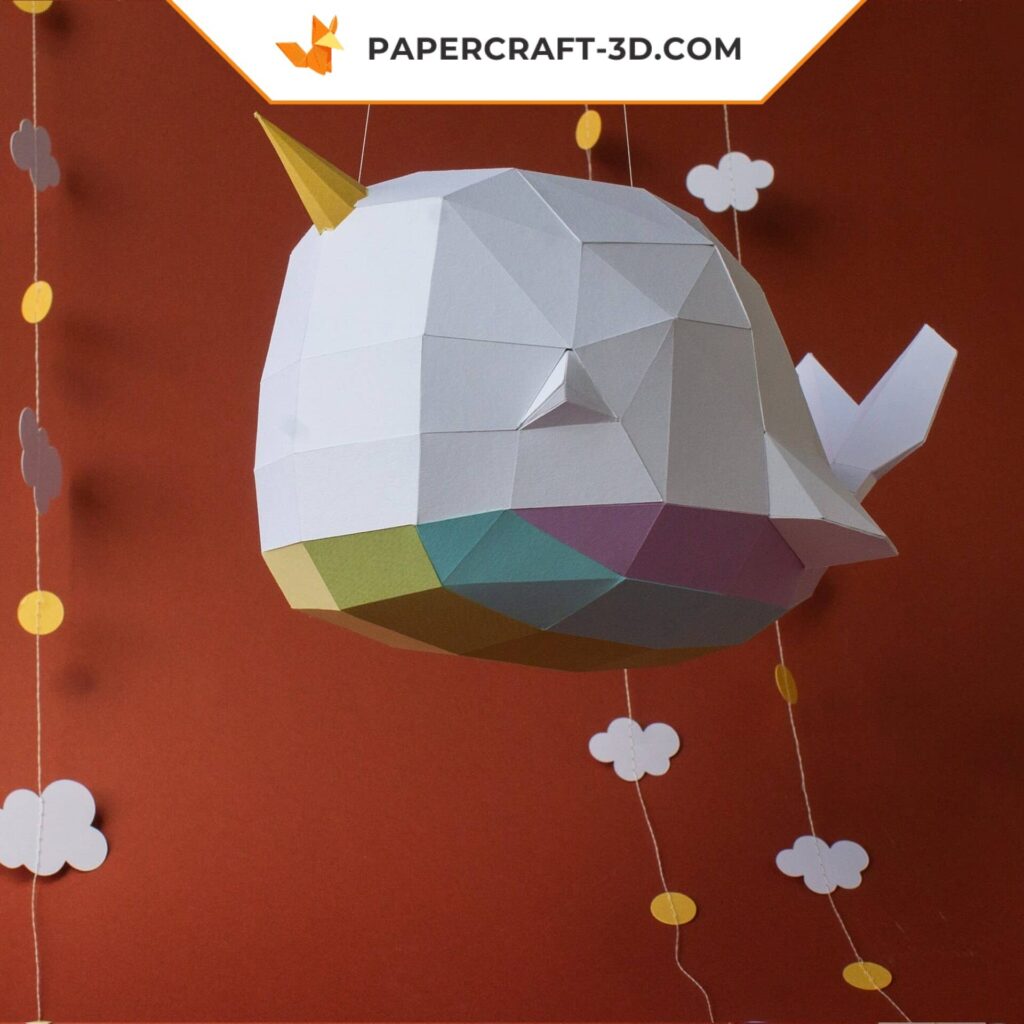 Papercraft unicorn whale in origami Papercraft unicorn whale in origami