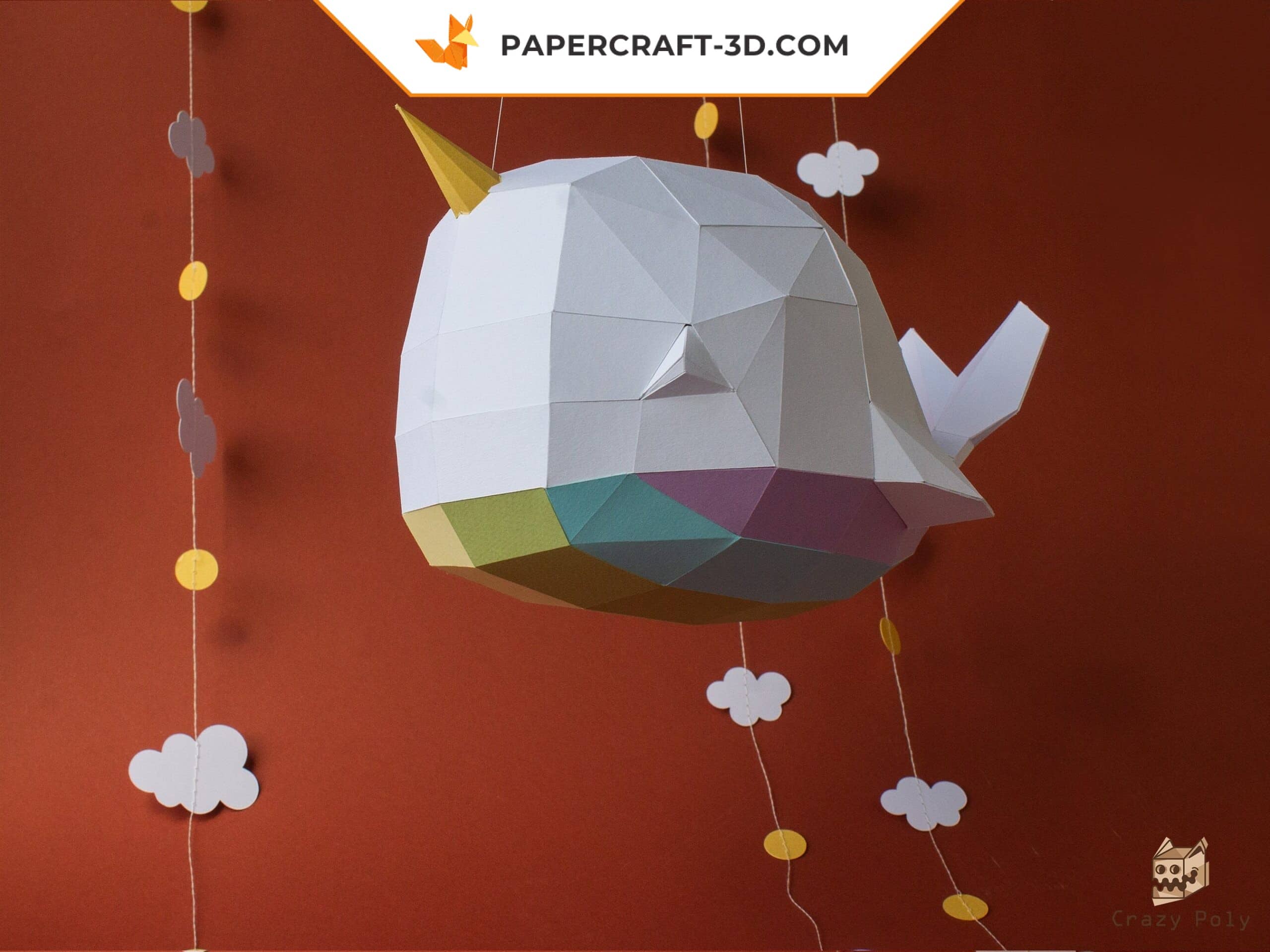 Papercraft unicorn whale in origami Papercraft unicorn whale in origami