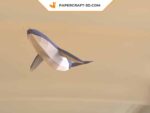Papercraft de baleia-azul em origami 3D