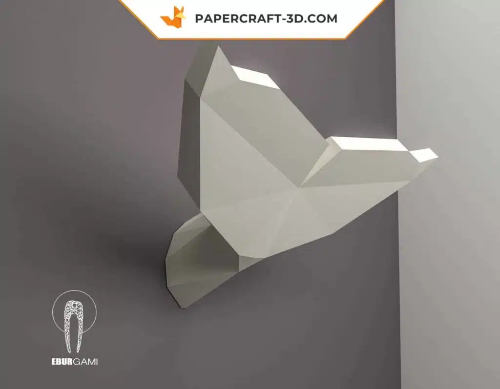 Papercraft baleine à queue origami papier 3D, weergave 2
