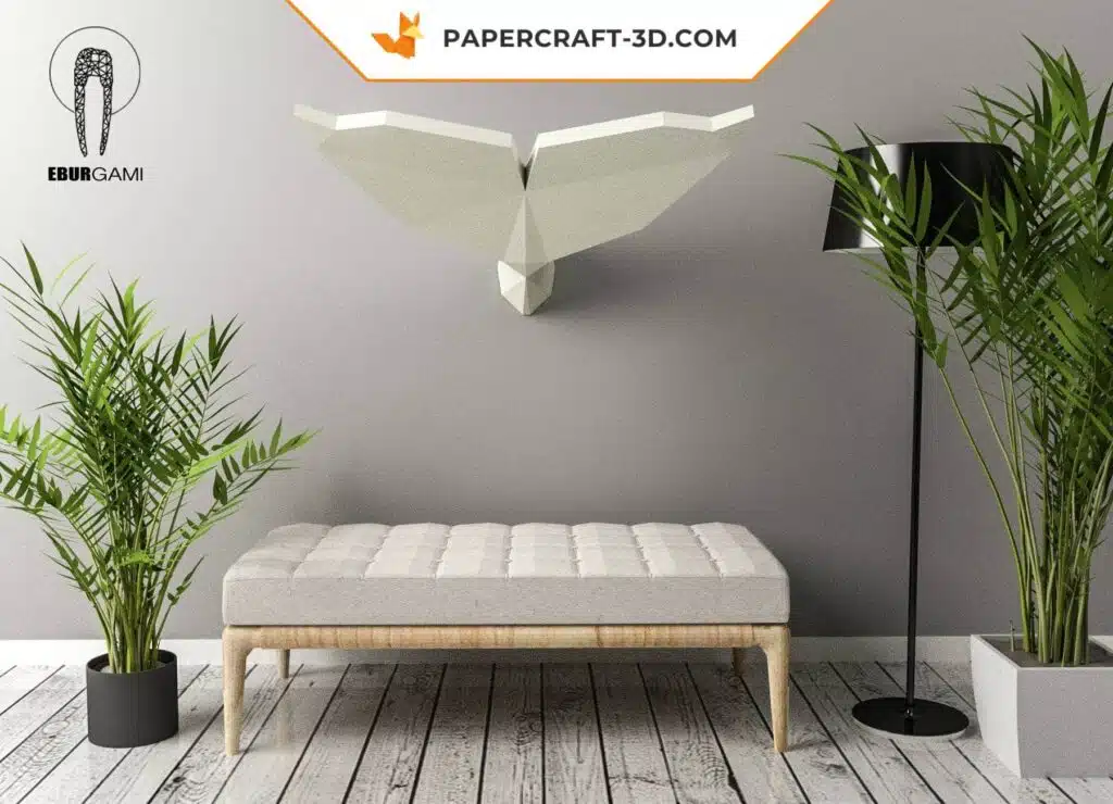 Papercraft baleine à queue origami papier 3D