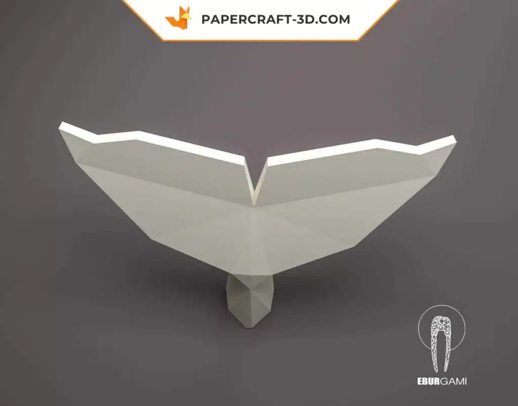 Papercraft baleine à queue origami papier 3D, weergave 3